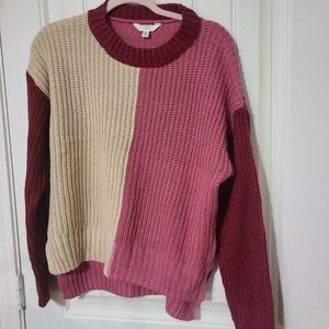 NEW WOMENS TIME & TRU MULTI COLOR LONG SLEEVE SWEATER MEDIUM